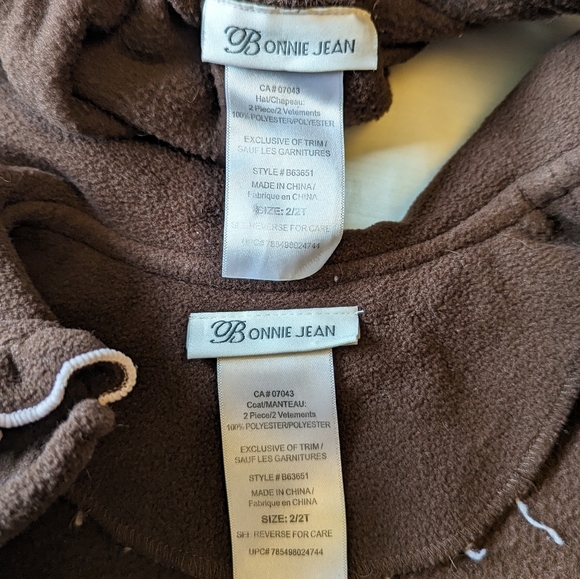 Bonnie Jean sz 2/2T vintage rose brown jacket & tam EUC - Picture 7 of 7